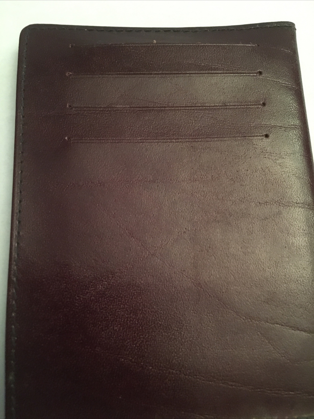Zeffel Brown Leather Credit Card And Mini Note Pad Wallet – New