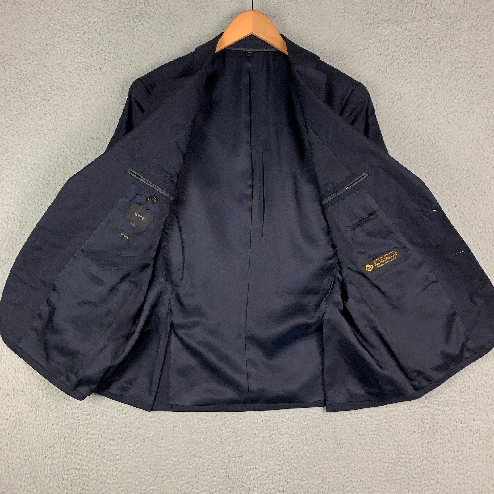 J.Crew Ludlow Loro Piana 2 Piece Suit 40S Navy Slim Super 120’s Wool Pants Sz 33