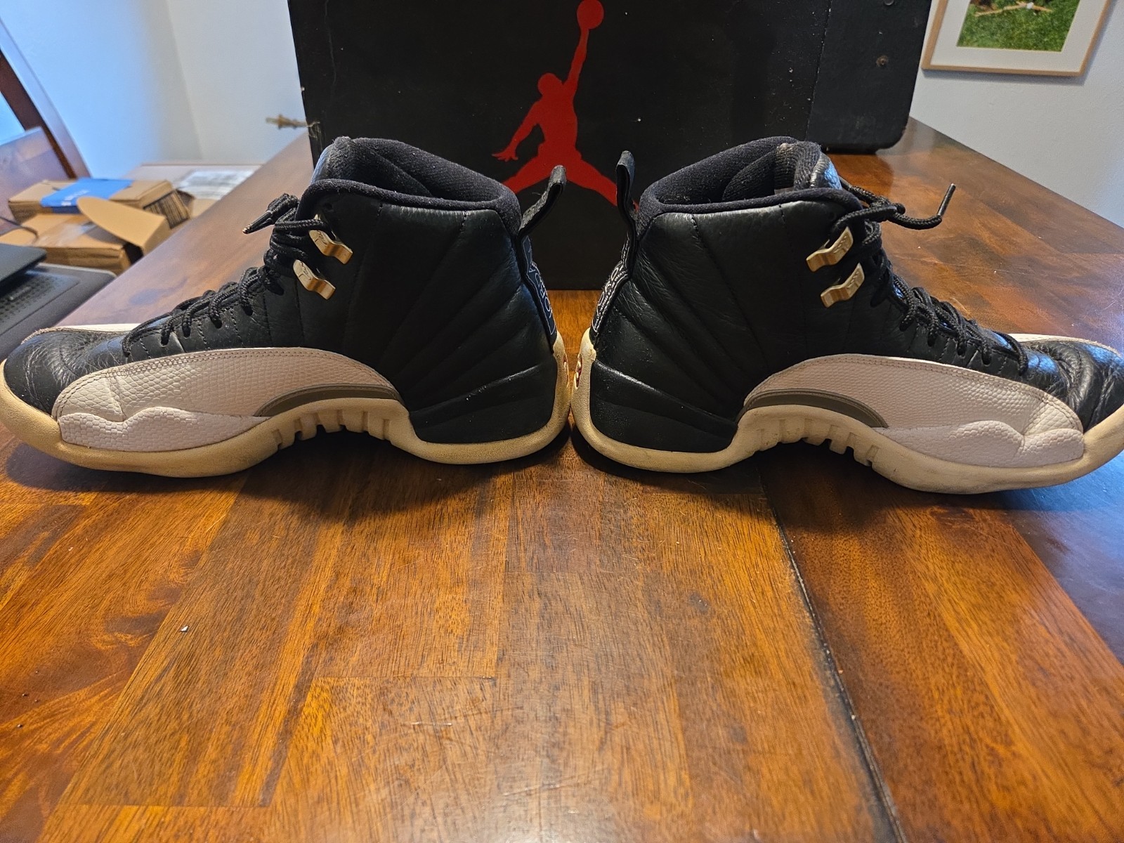 Air Jordan 12 Retro Playoff 2022 Black White CT8013-006 Mens 9 Replacement Box