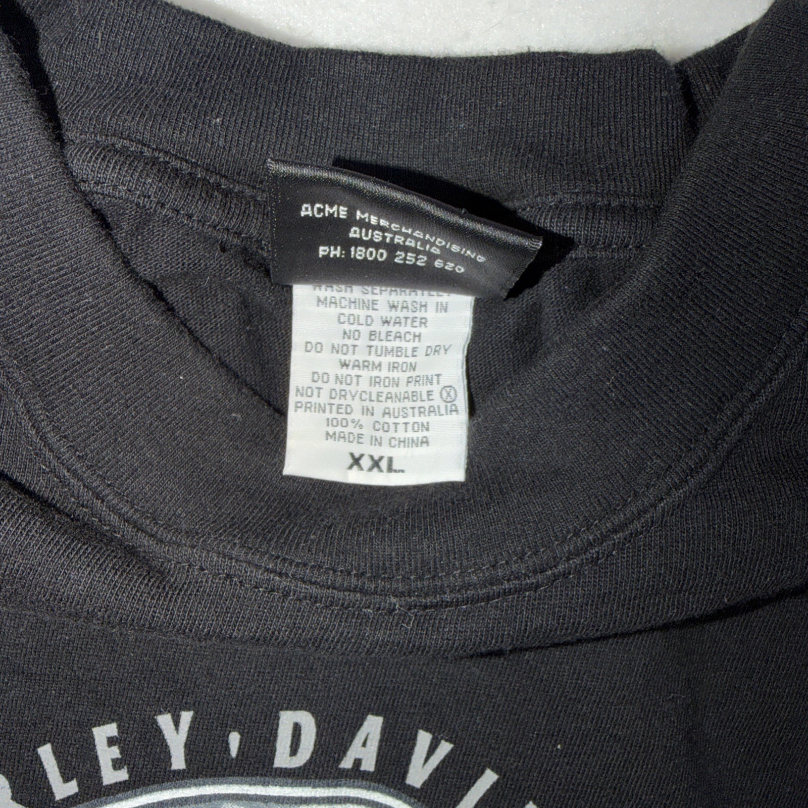 Vintage 2005 Harley Davidson Australia T Shirt Black Eagle Biker Motorcycle XXL