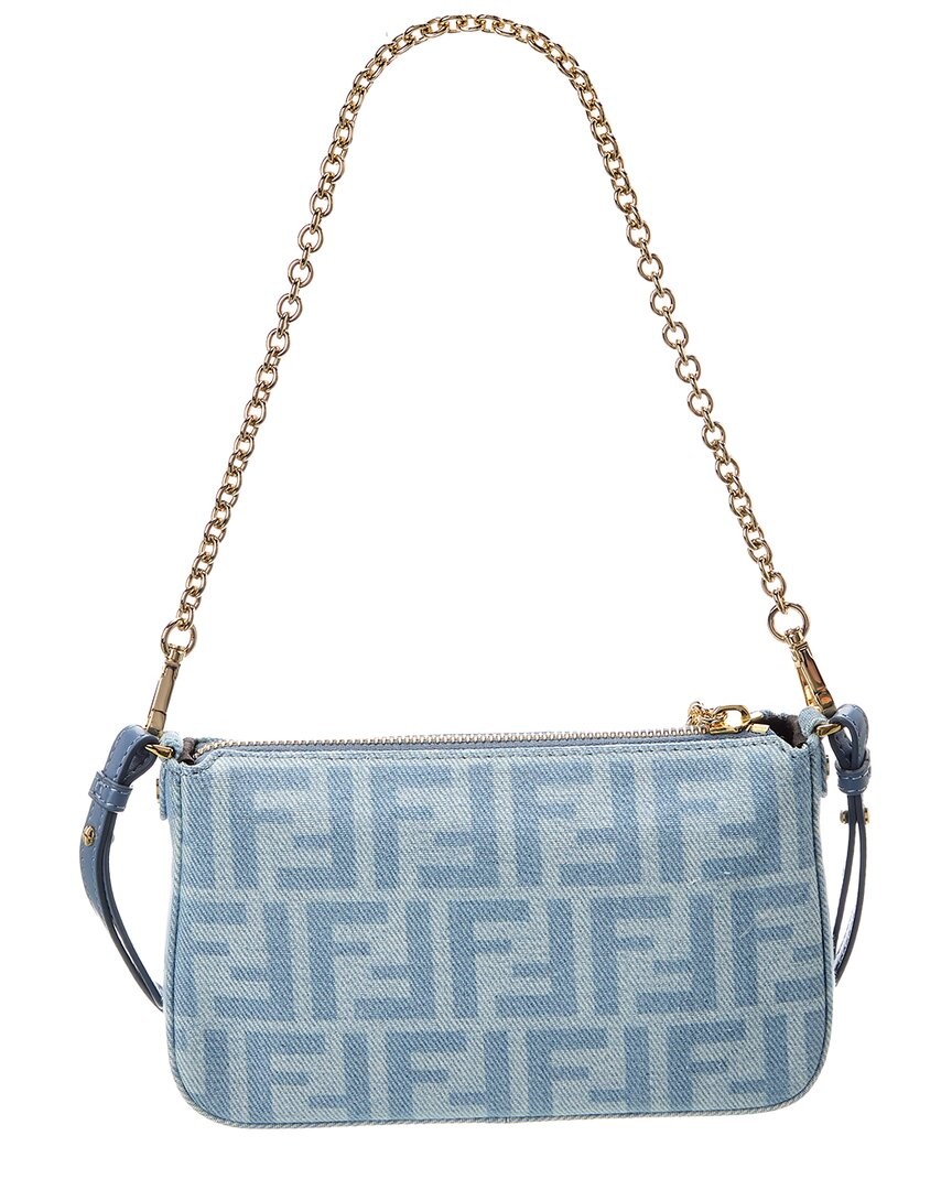 Fendi Baguette Ff Denim Pouch Women’s Blue