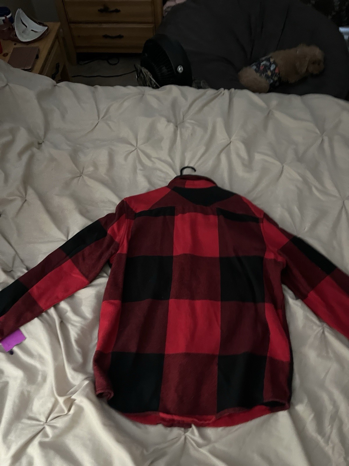 American Eagle Men’s XL Red Black Buffalo Plaid Shirt Jacket Classic Fit