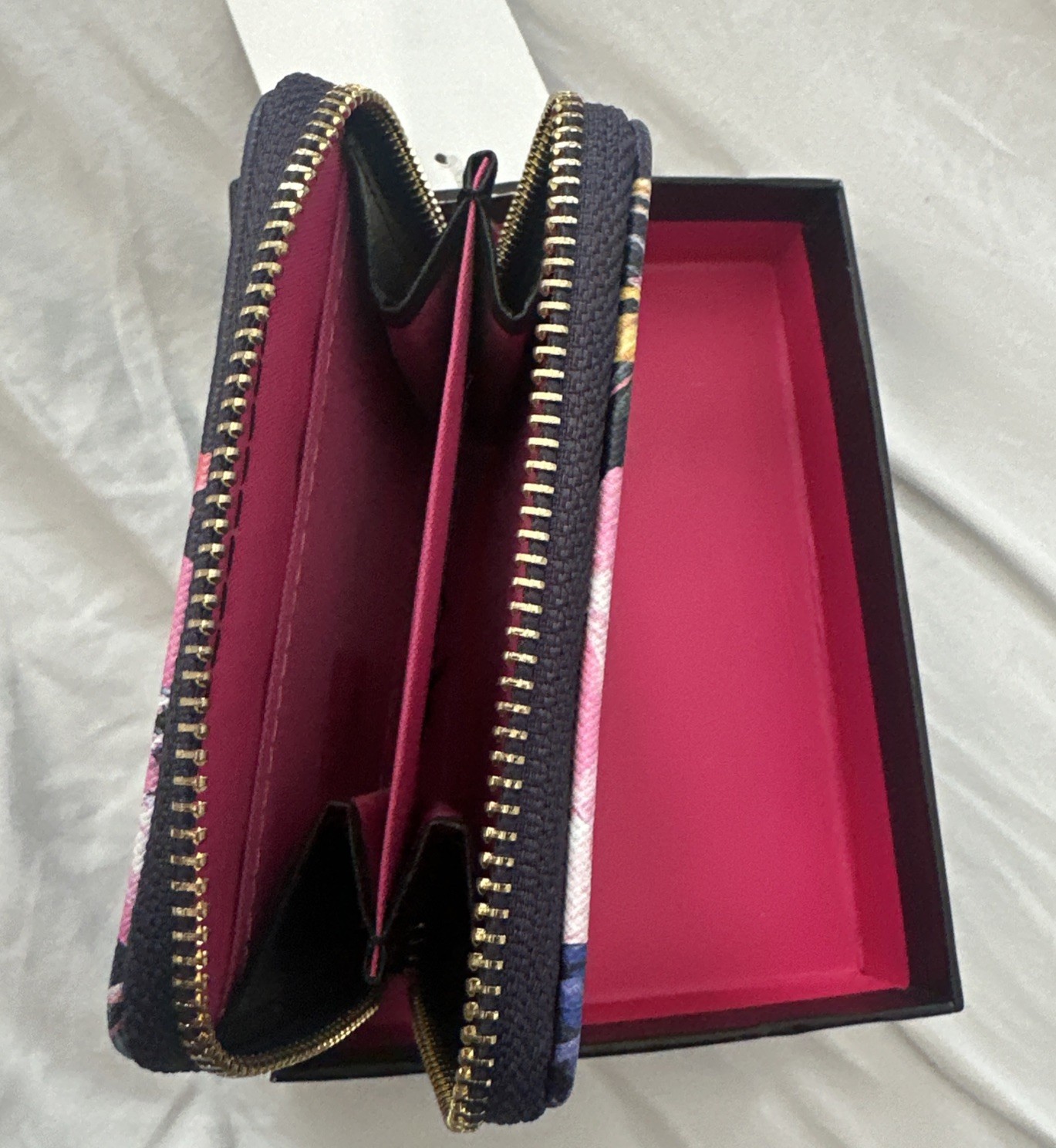 Trina Turk Floral Print Multicolored Zip Around Wallet NWT
