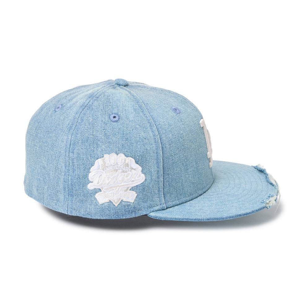 New Era 59FIFTY Distressed Denim Cap Side Patch LA Los Angeles Dodgers 14745174