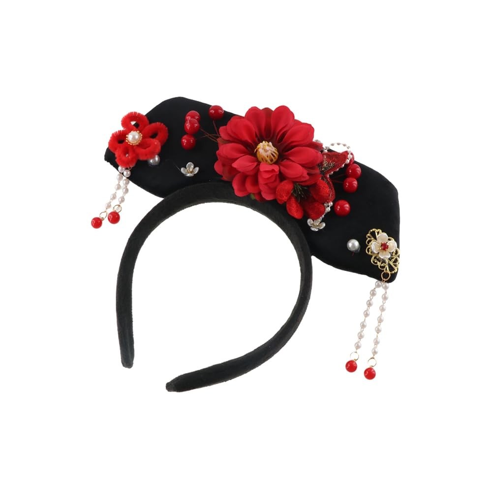GUEDKIKL Chinese Ancient Hair Hoop Headband, 1 Count (Pack of 1), Red
