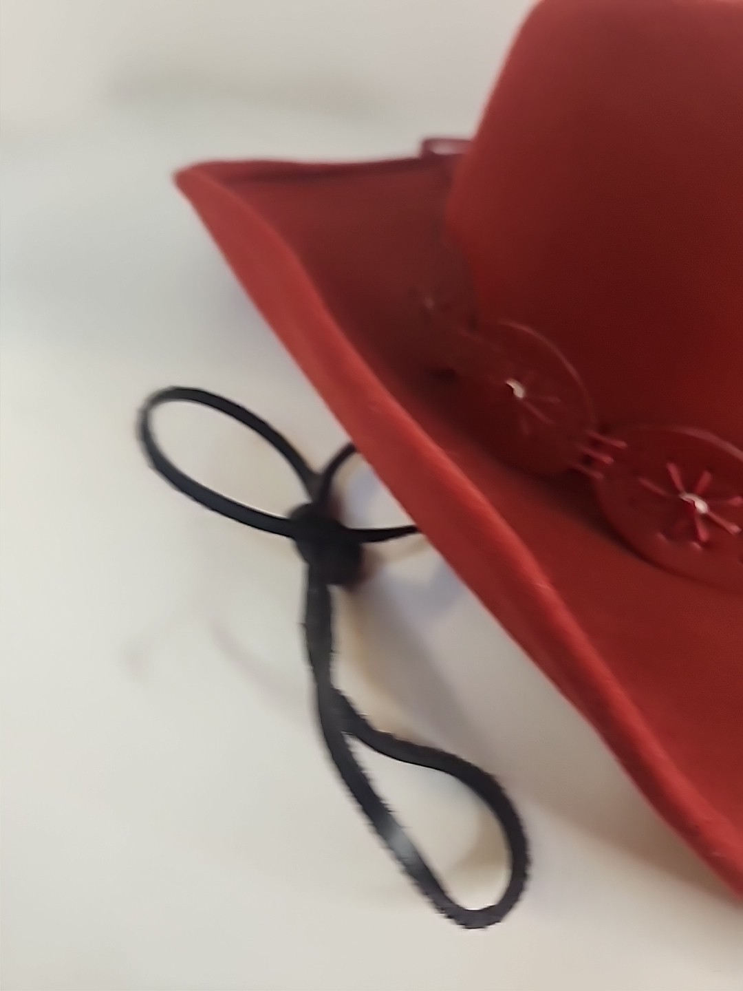 Bullhide Cowboy Hat by Monte Carlo Red Wool XL Black Leather Strap