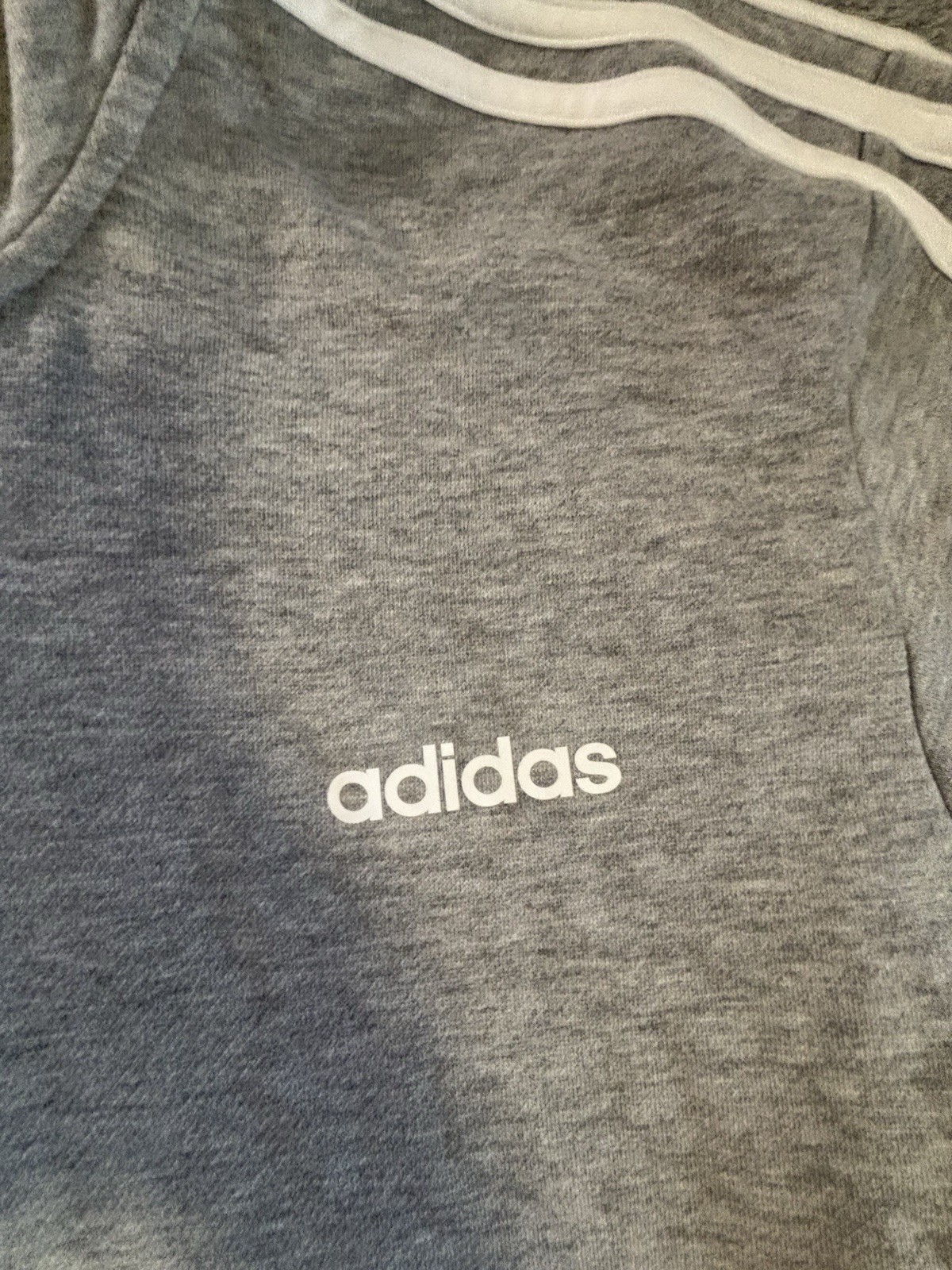 adidas men Essentials French Terry 3-Stripes Full-Zip Hoodie Grey Size XL