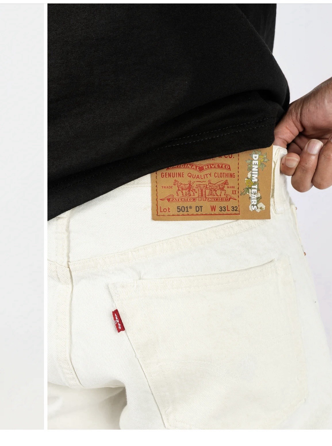 Levi’s 501 White Jeans 40×34 Straight Fit DT Streetwear Design Men’s