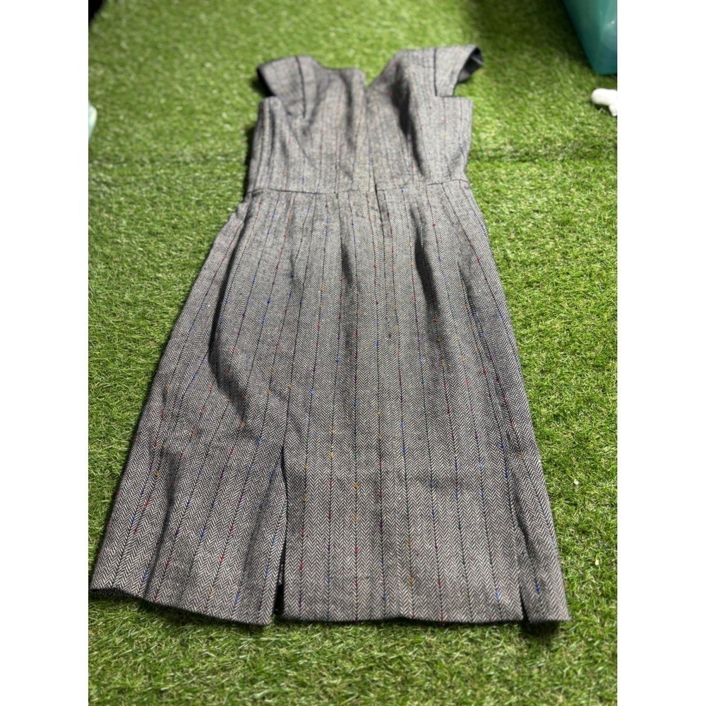 COREYLYNN CALTER Women Gray Tweed Multi Color Thread Sheath Dress Size 6