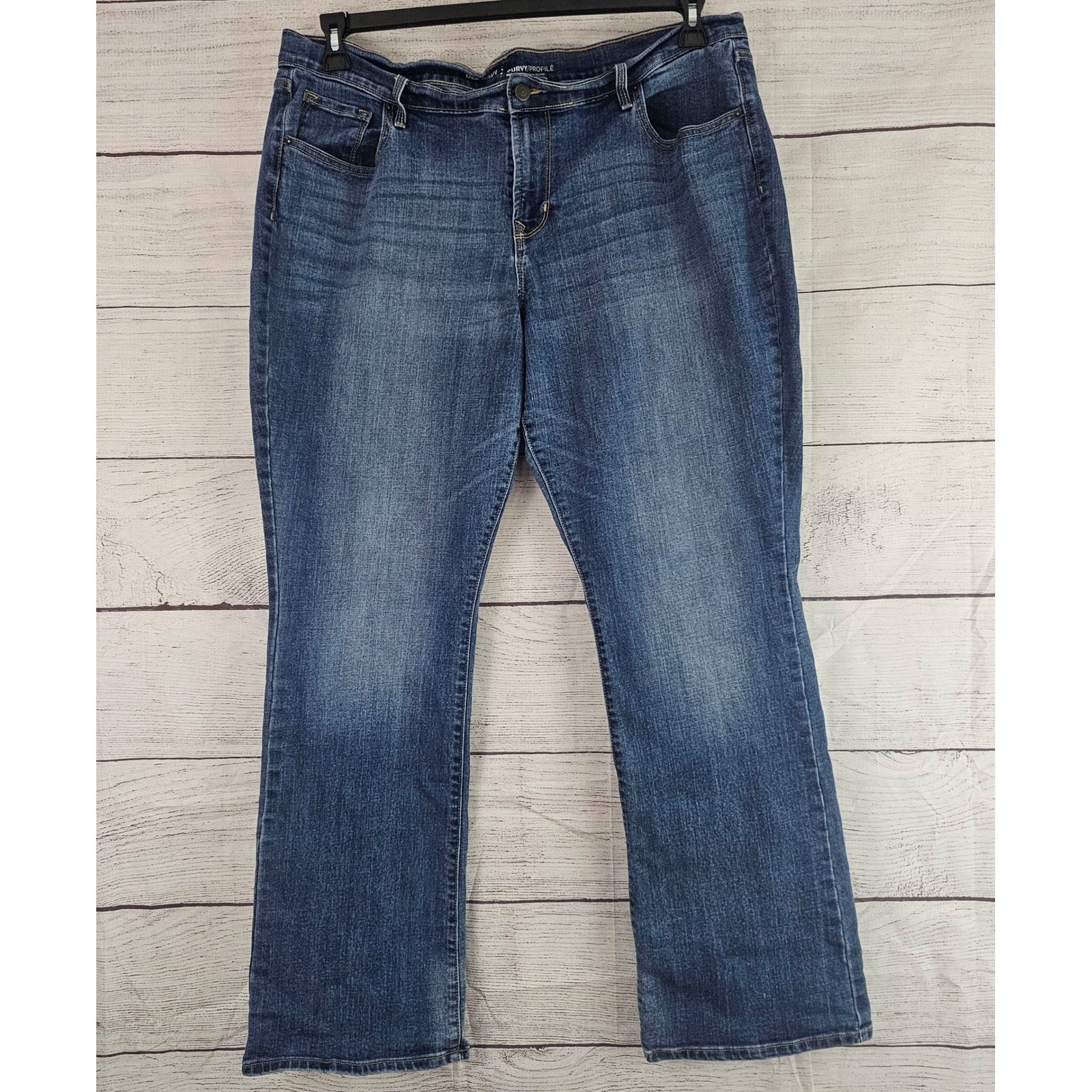 Old Navy 18 Reg Curvy Mid Rise Jeans Medium Wash Distressed – 1545