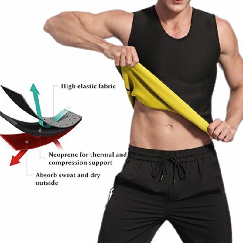 Mens Body Shaper Belly Chest Compression Shirt Slimming Abs Girdle Vest Tank Top