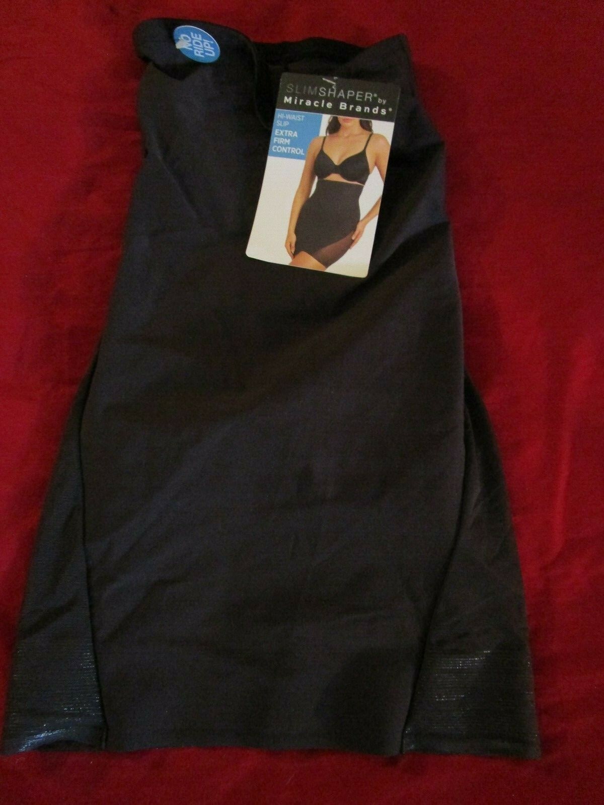 Slim Shaper by Miracle Brands Womens High Waist Slip Extra Firm Black Small