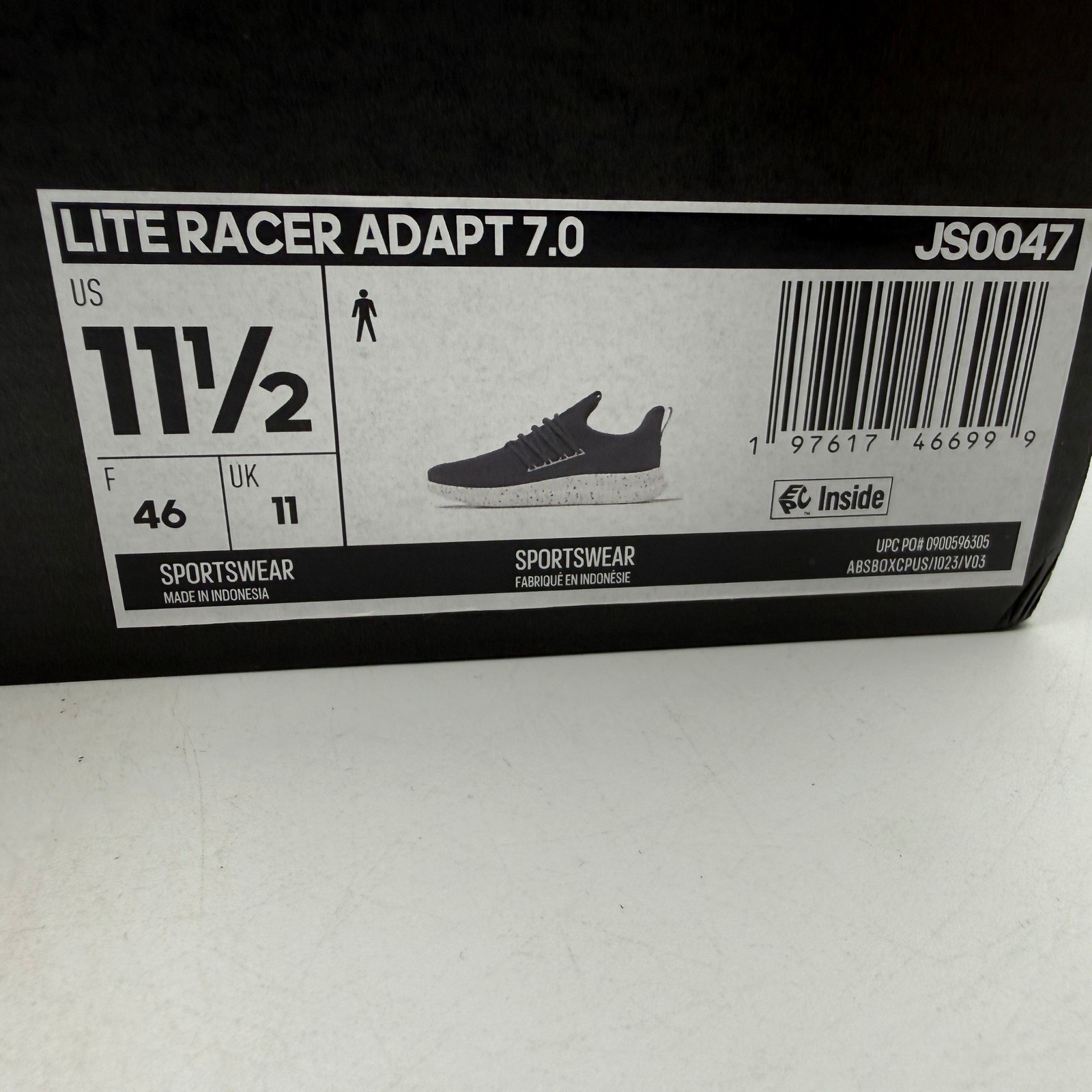 adidas Lite Racer Adapt 7.0 Shoes Mens 11.5 Navy Blue Slip On Sneakers JS0047