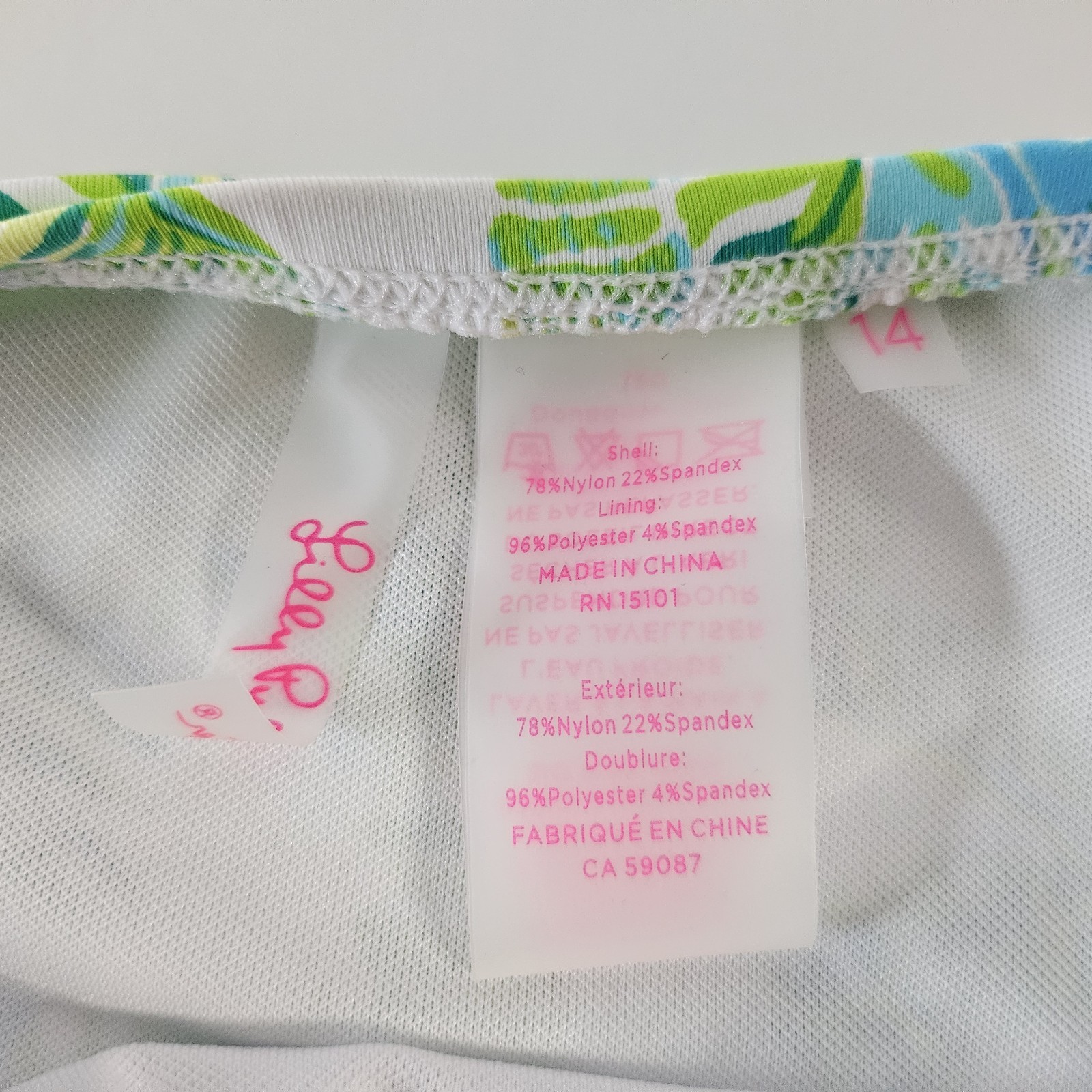 Lilly Pulitzer Bikini Bottom Womens 14 Palm Print Pink Ruched Swim NWT Tropical