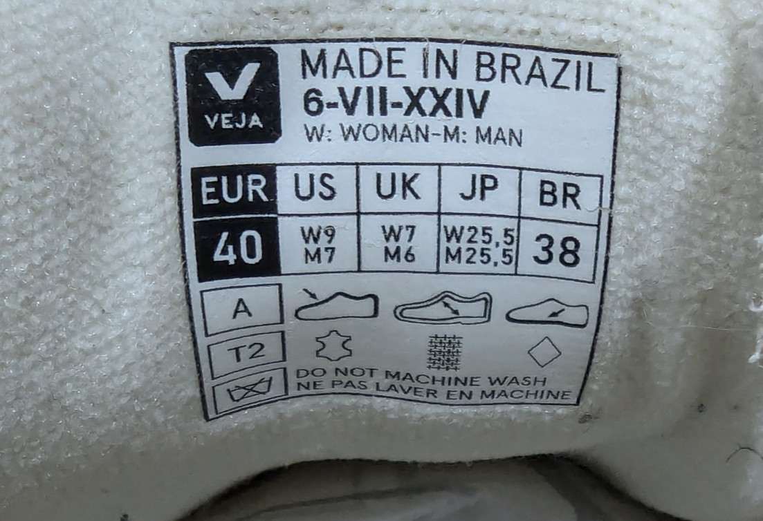 VEJA RECIFE Logo Sneakers EXTRA- WHITE/NATURAL 3 Strap Shoes W 9 M 7 EU 40 $180*