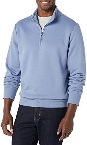 Men’s Quarter-Zip Fleece Pullover Long Sleeve Comfortable Casual Sweatshirt