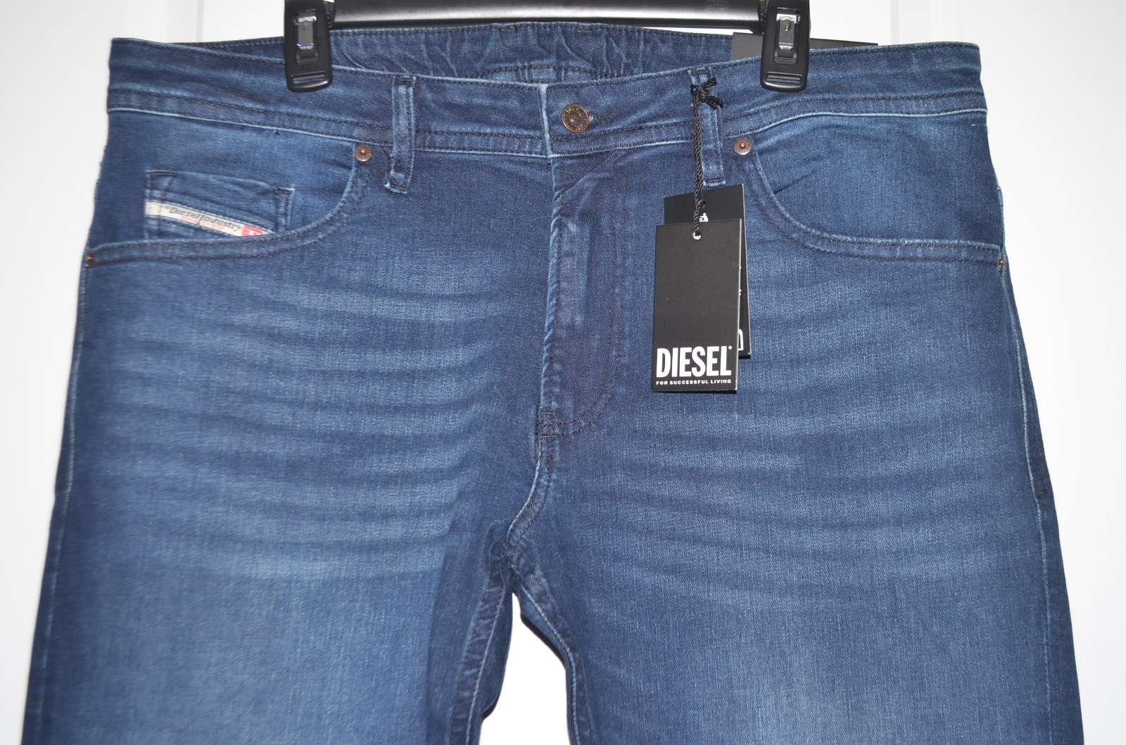 Diesel Thommer-R Slim Fit Jeans Mens 38×32 Mid Blue Denim RE067 MSRP$250
