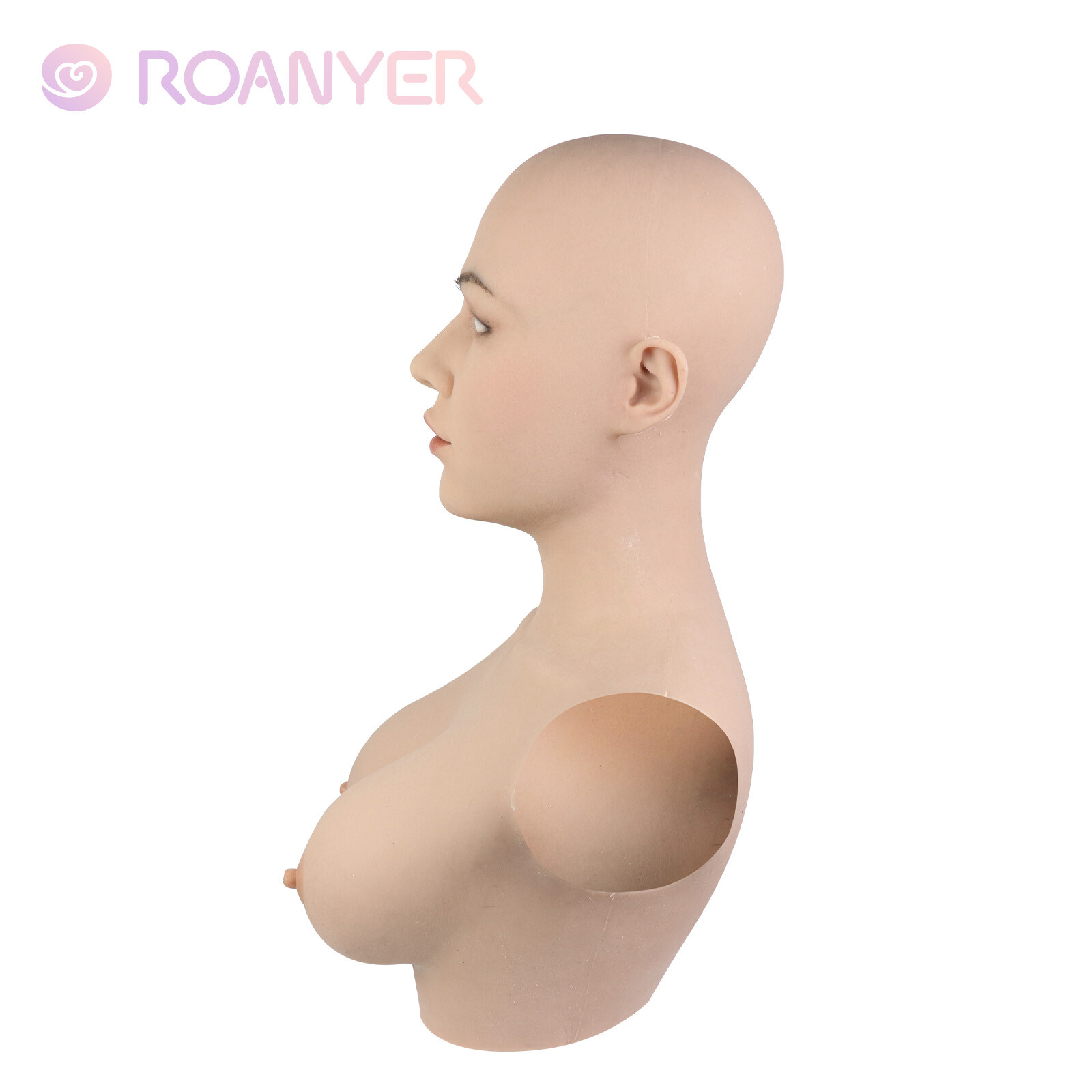Roanyer Silicone May Mask with Breast Form Female Fake Face Crossdresser