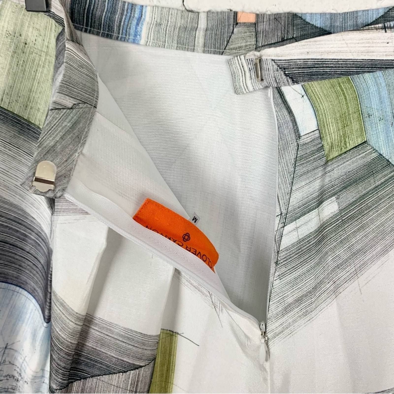 Clover Canyon Interior Perspective Abstract Sketch Vogue Runway Skirt M