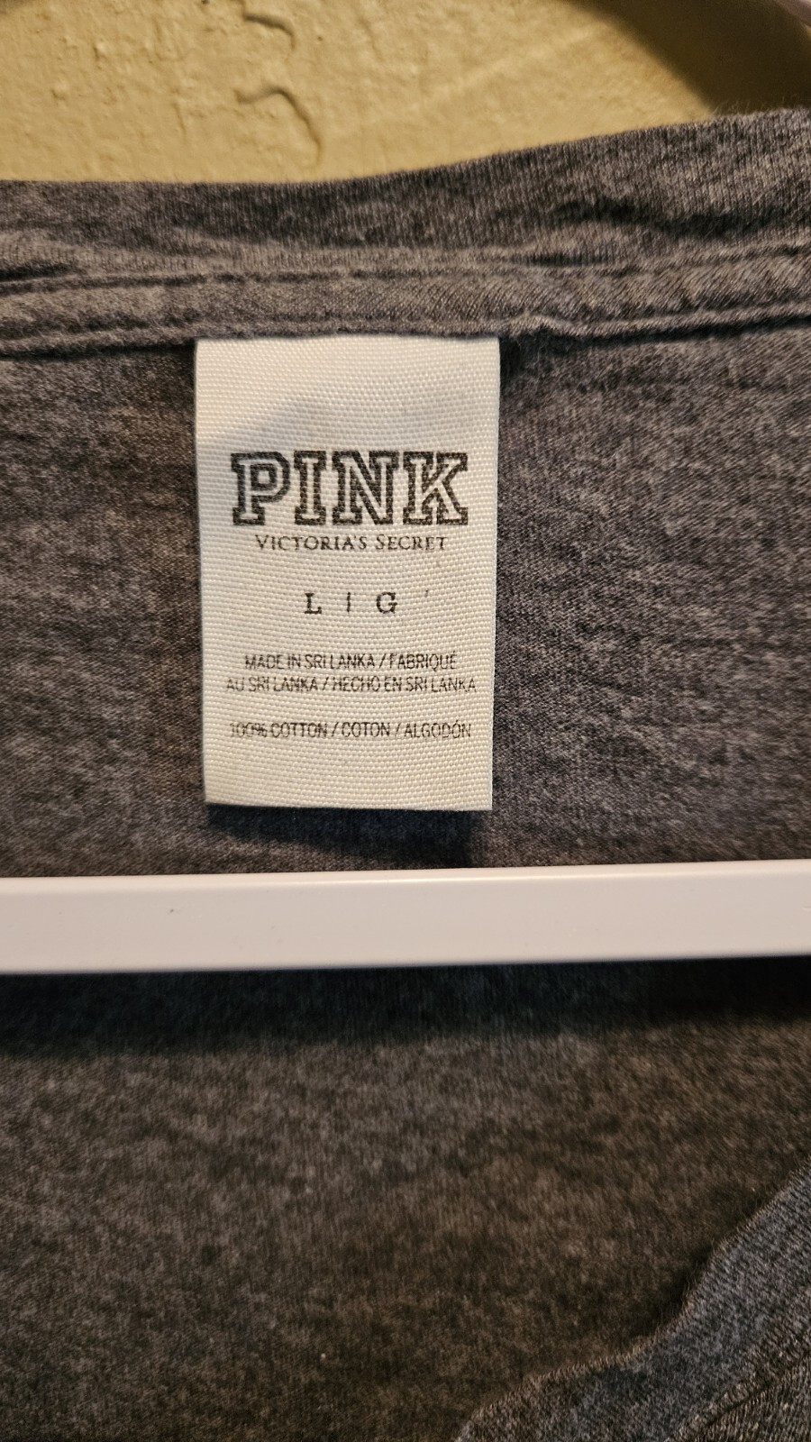 Victoria’s Secret PINK Long Sleeve Shirt Large Gray Mint Green
