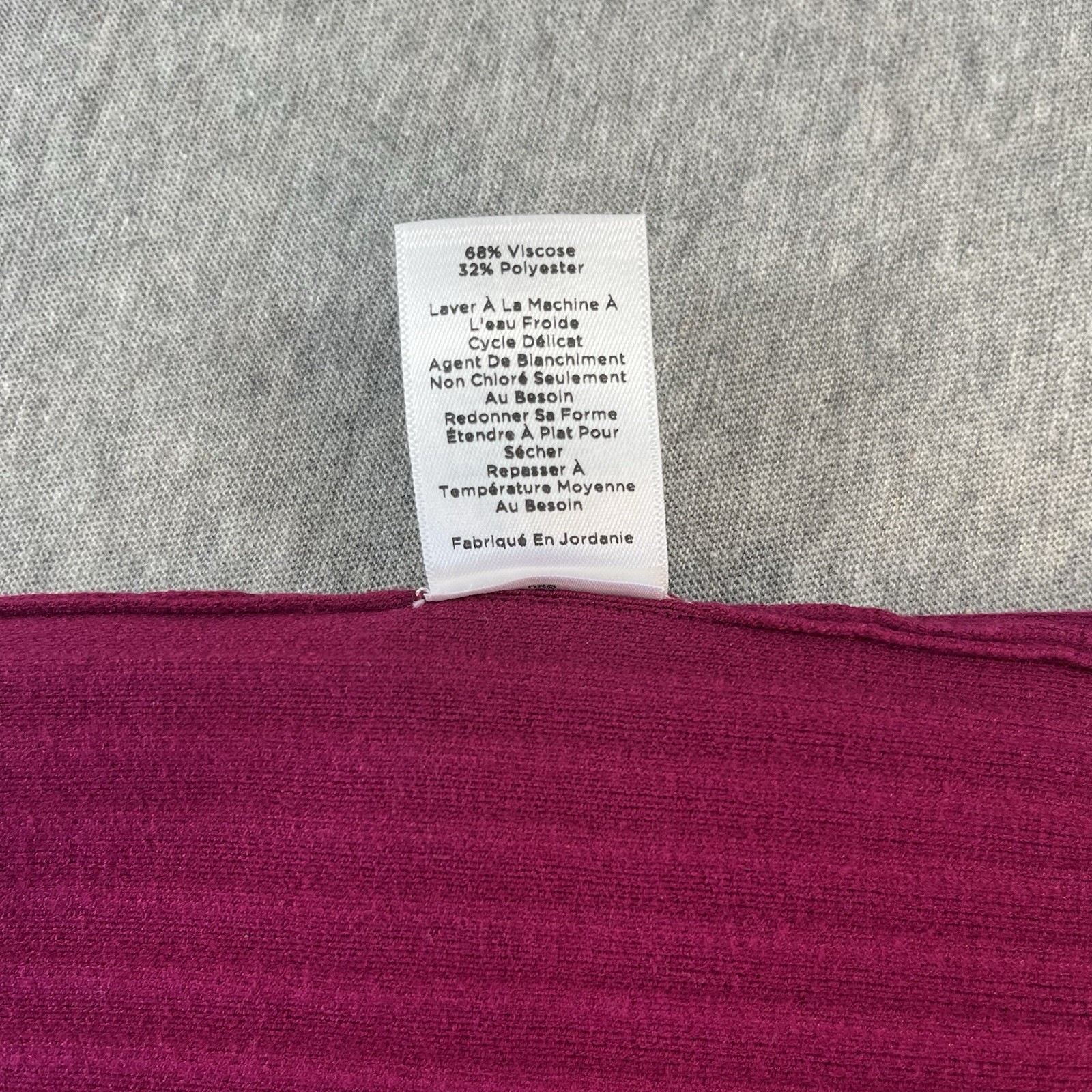 Talbots Fushia 3/4 Sleeve Ribbed Knit Top Ruffled Tie Neck Women’s SP