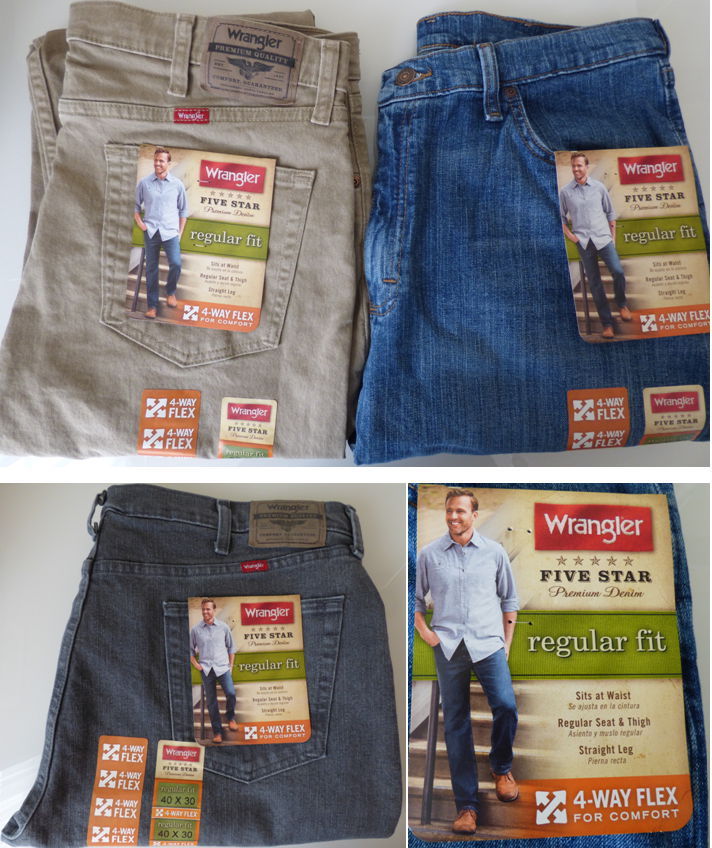Wrangler 5 Star Regular Fit Jean with Flex Mens – Size W29 – W48