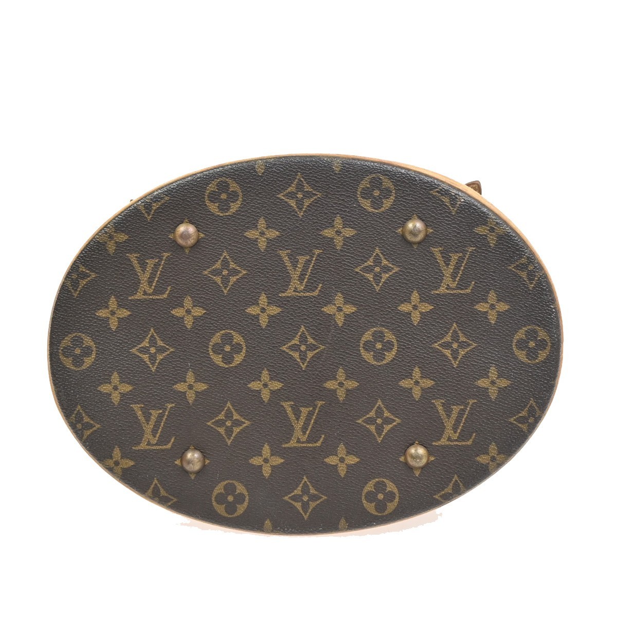 LOUIS VUITTON BUCKET GM Shoulder Tote Bag Monogram Leather Brown M42236 64KD021