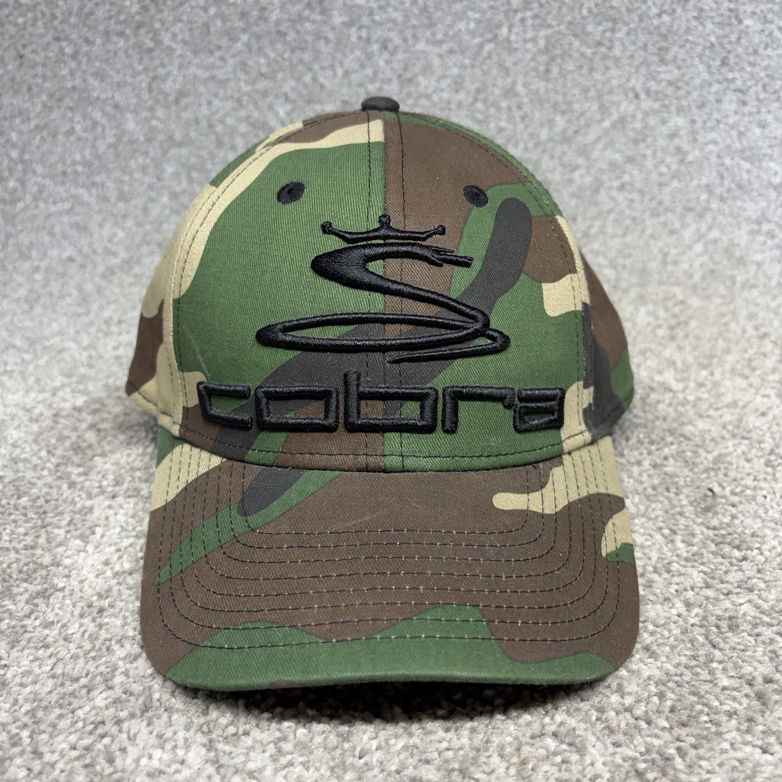Cobra Puma Golf Camo Snapback Hat Cap Green Brown Black Adjustable One Size