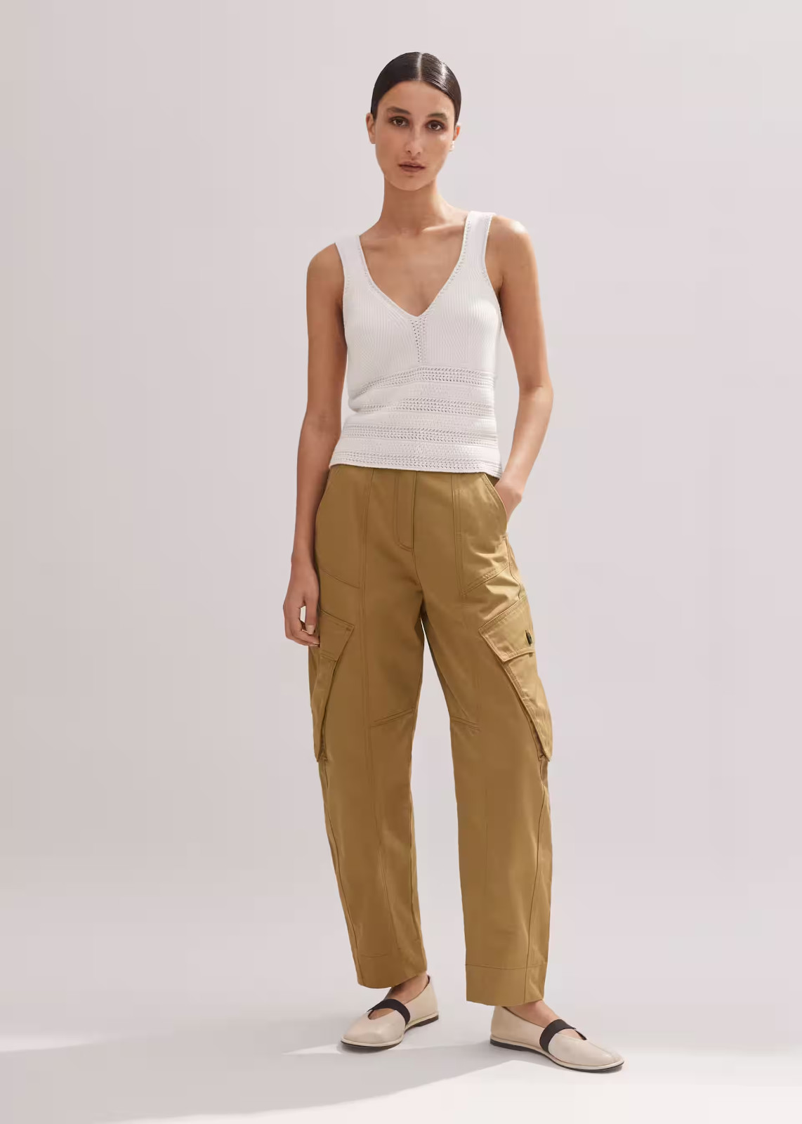 ME+EM COTTON ENGINEERED LEG TROUSERS TAN (UK 4-6-8-10-12-14-16 BNWT)