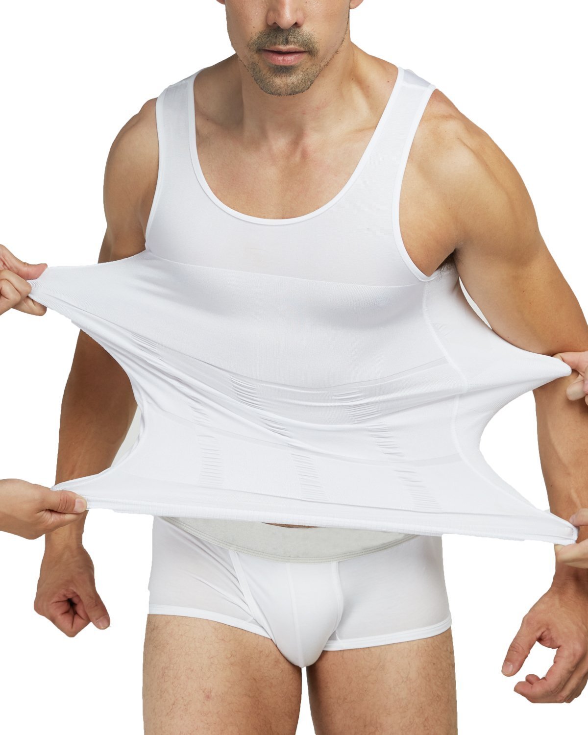 Men Slimming Body Shaper Shirt Belly Tummy Control Vest Compression Tank Top Gym