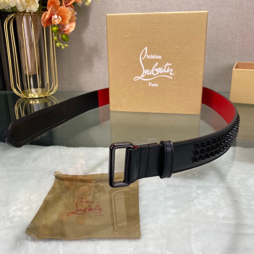 Authentic Christian Louboutin Belt Gunmetal Buckle 3.5cm/1.38″