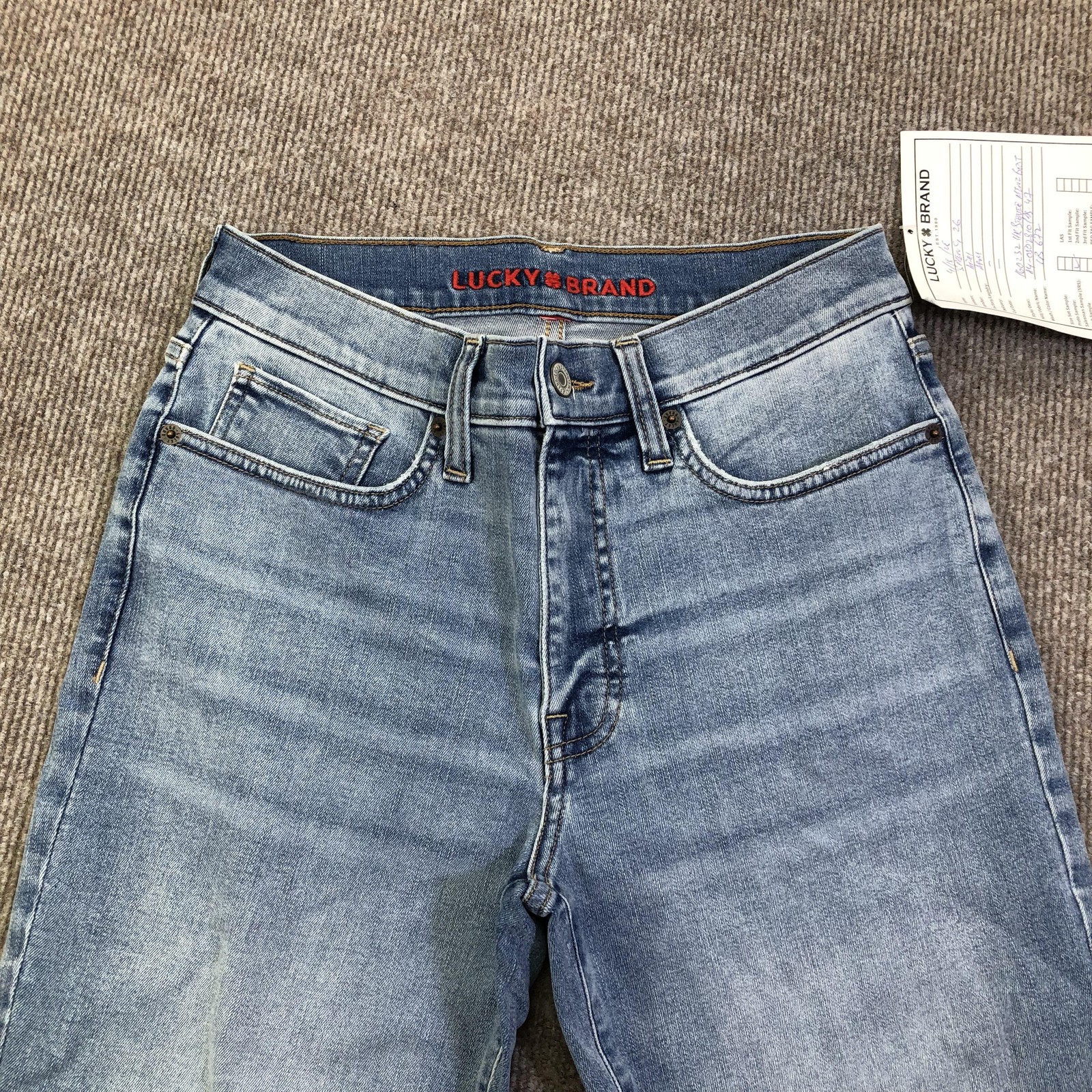 Lucky Brand HK Stevie Mini Boot Jeans Womens 26 Blue Light Wash Mid Rise 26×32