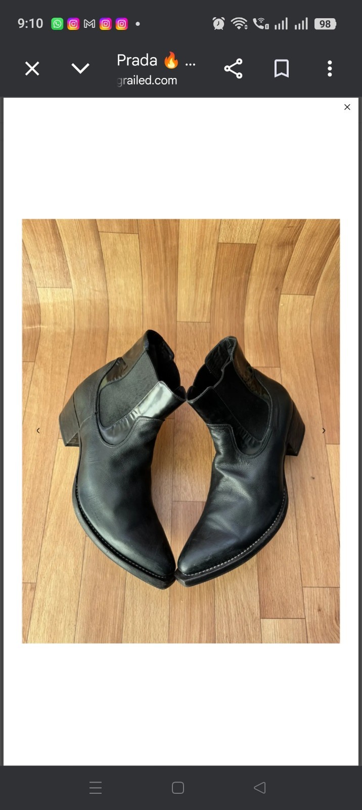 PRADA SPRING / SUMMER 2022 RUNWAY BOOTS SIZE US 10