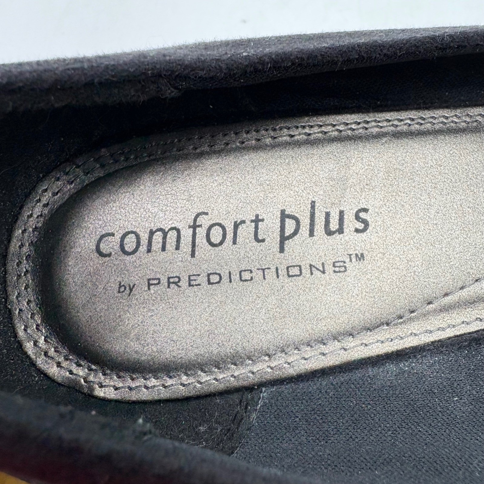 Comfort Plus by Predictions Black Peep Toe Wedge Heels Size 10