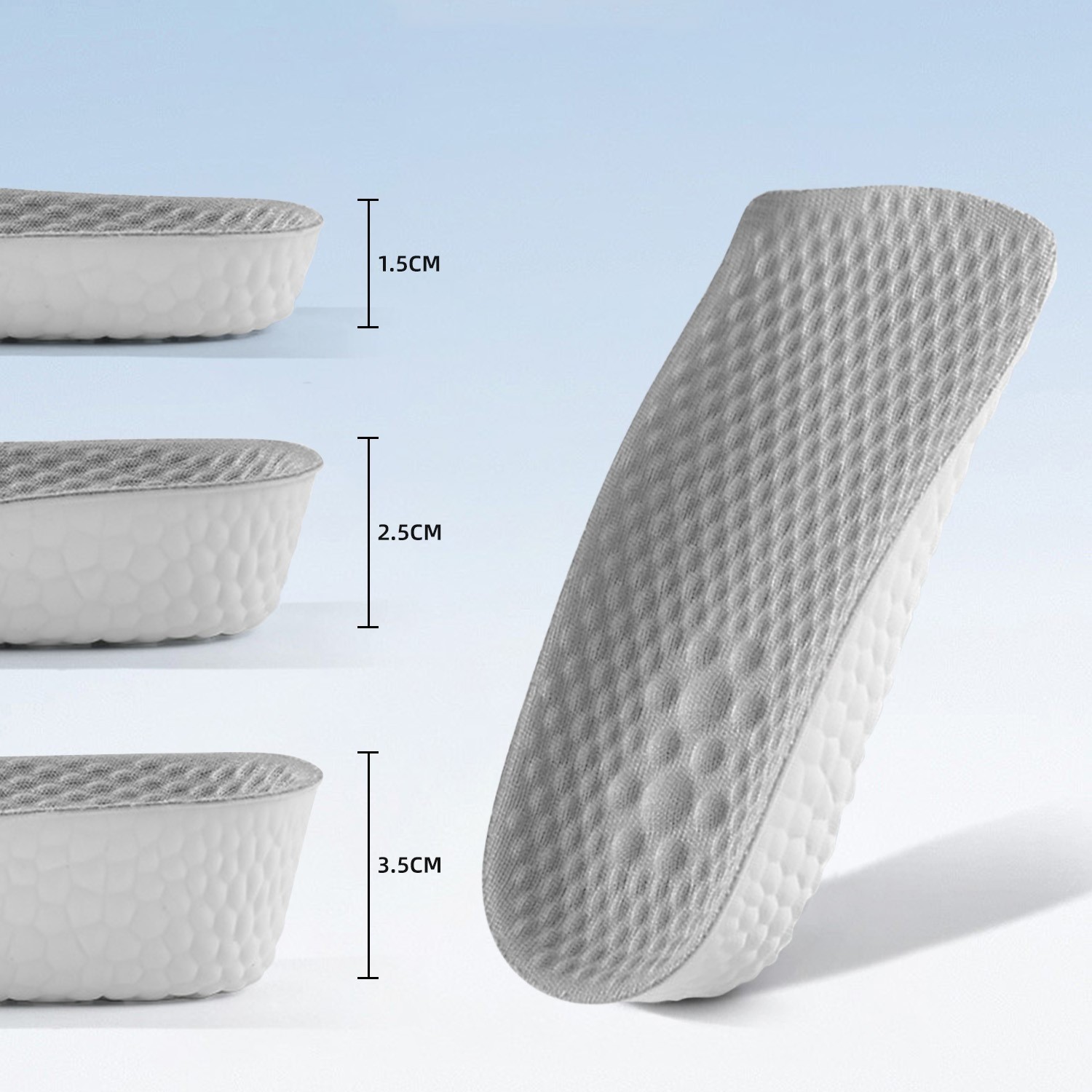 Unisex Invisible Half-Size Booster Insoles, Height Increase Shoe Pads for Daily