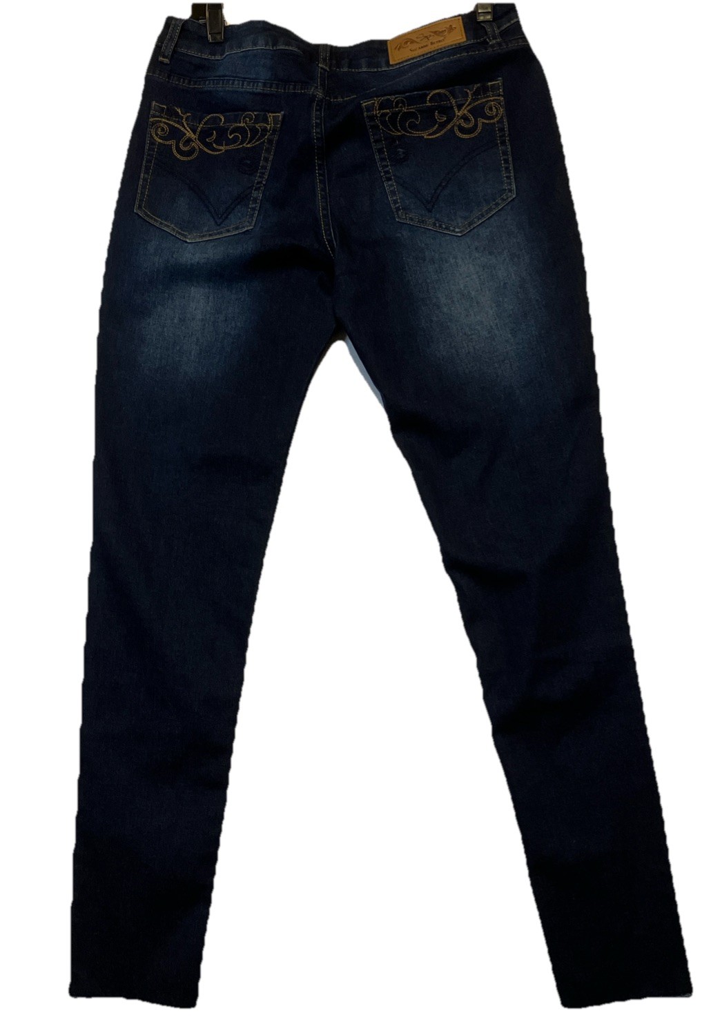 Suzanne Betro Jeans Womens 10 Bootcut Dark Stonewash Embroidered Pocket, New