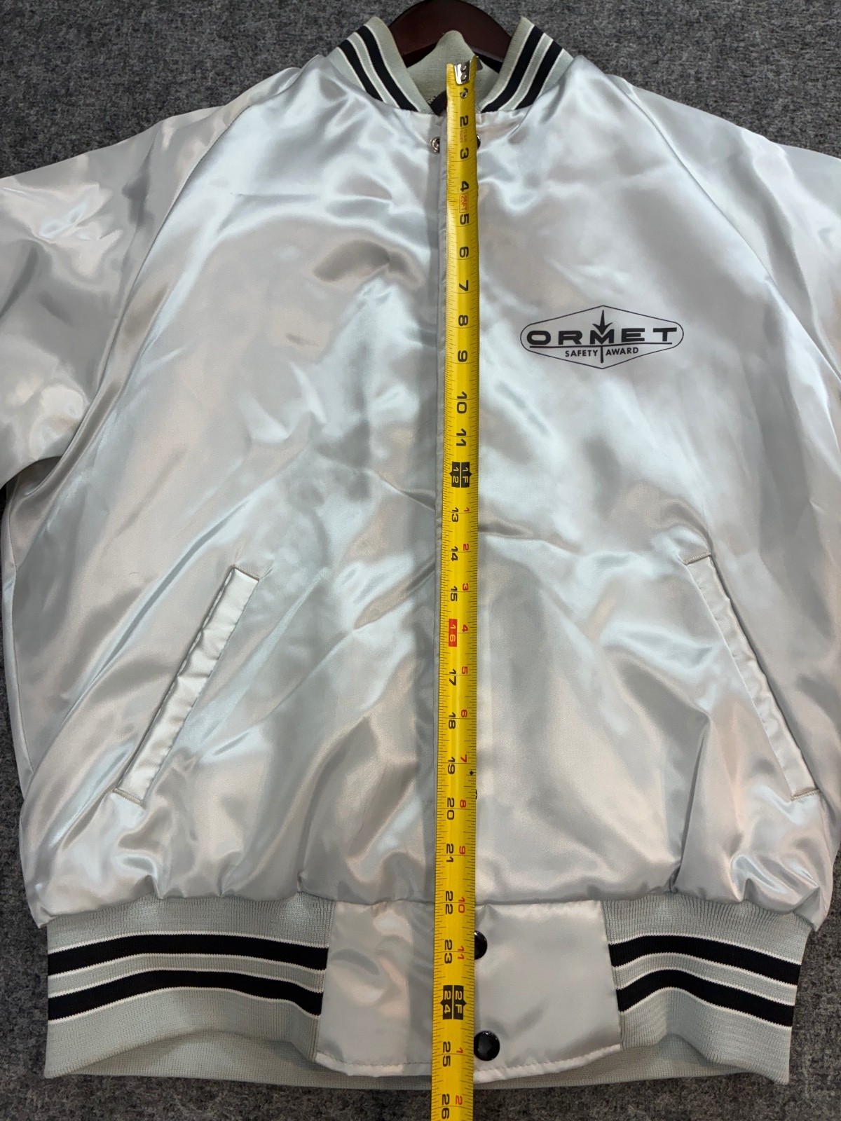 Vintage Sports Master Ormet Safety Award Satin Bomber Jacket Large