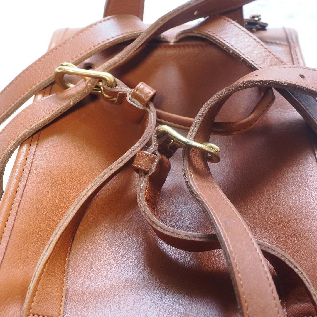 Vtg 90’s Coach Mini Daypack Backpack Turn Lock British Tan 9960 Y2K From Japan