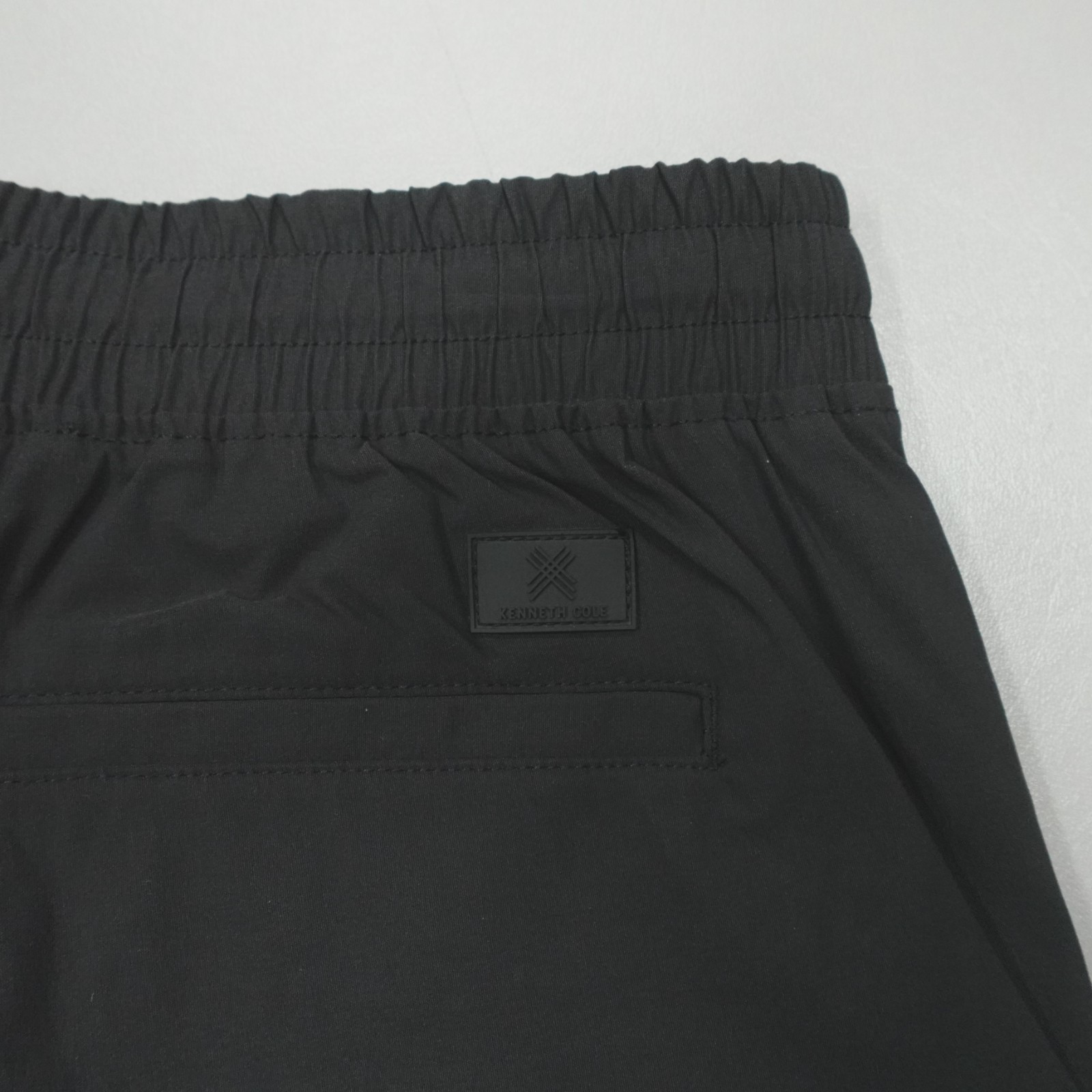 Kenneth Cole Performance Tech Jogger Cargo Tapered Woven Nylon Stretch Black