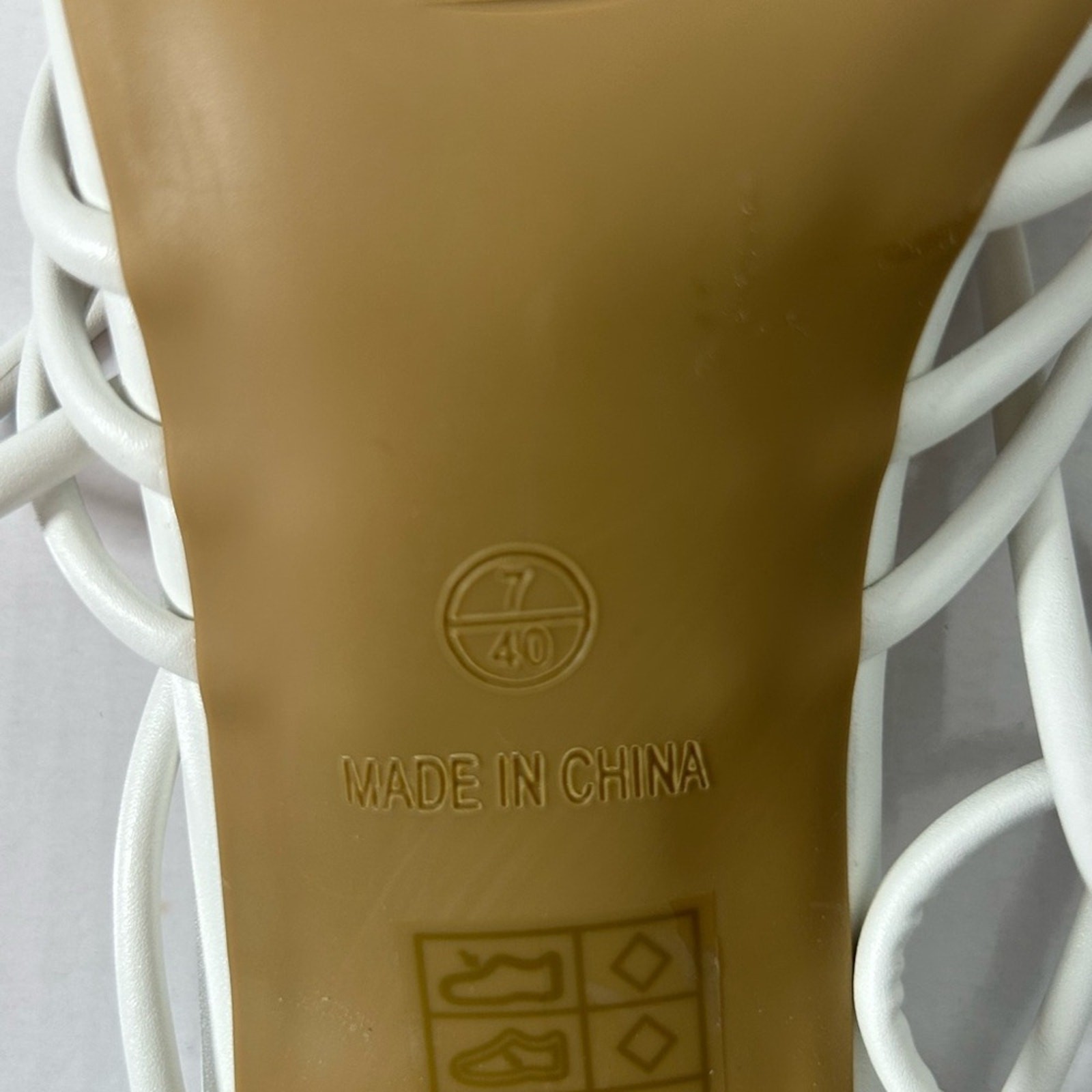 PrettyLittleThing White Strappy Block Heel Sandals Square Toe NIB Multi Size