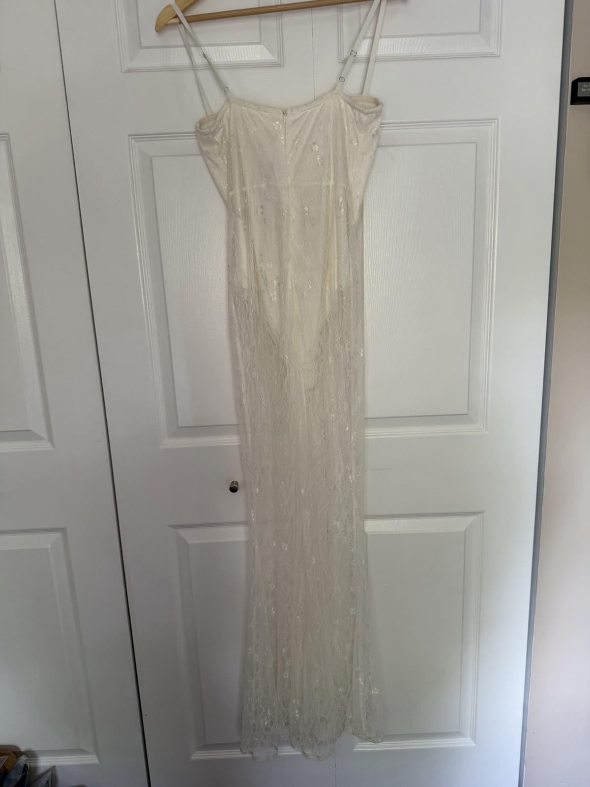 12th Tribe Belladonna Cream Lace Jumpsuit Womens Size Medium Western Urban Luxe