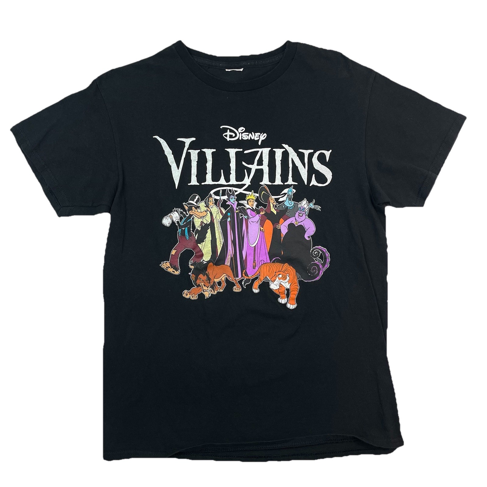 Disney Villains Graphic Black Top T-Shirt Women’s Size S/M Casual