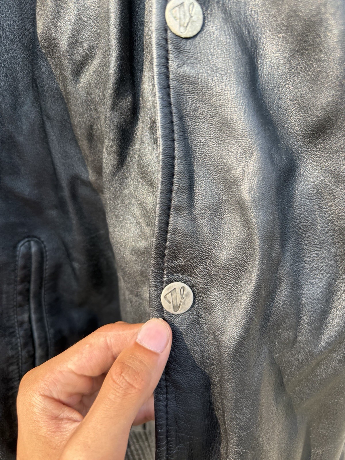 Vasque Men’s Black Leather Bomber Jacket 3XL Full Zip Snap Lined Logo