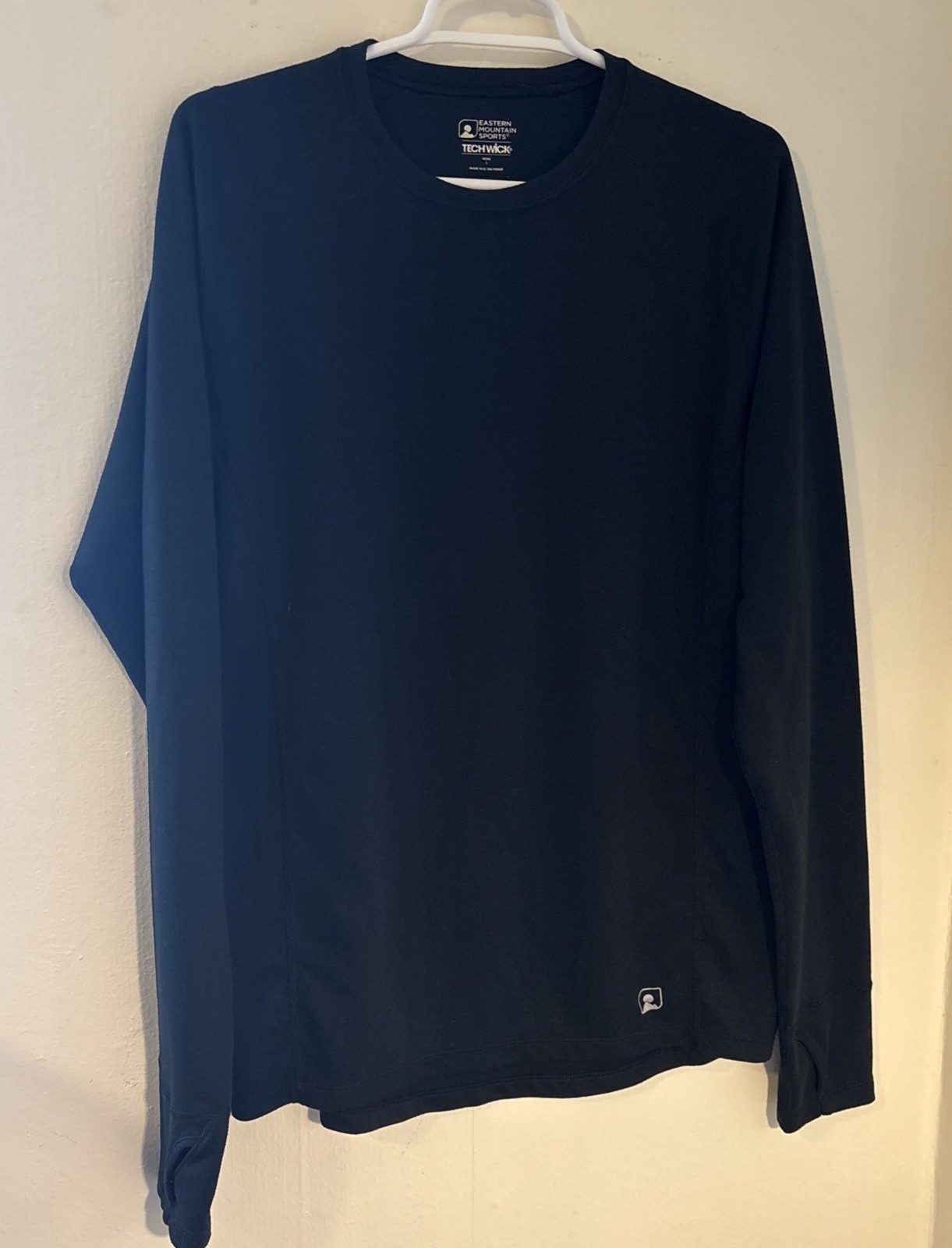 Eastern Mountain sports EMS Techwick long sleeve base layer Men’s LARGE Black
