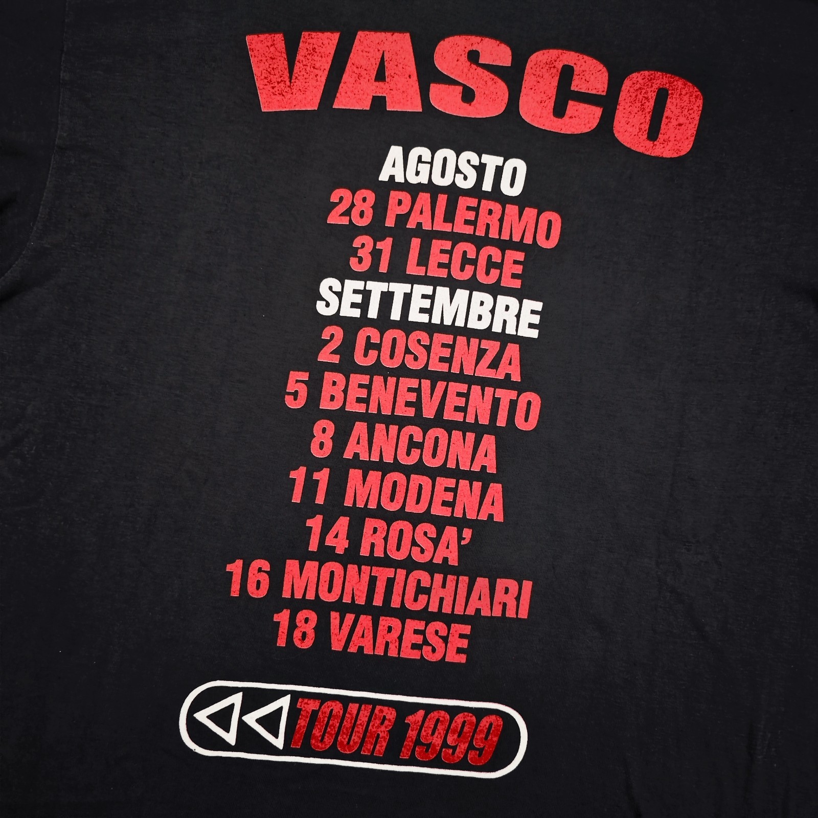 Vasco Rossi 1999 Rewind Tour 90s Vintage Single Stitch LS T Shirt Size L