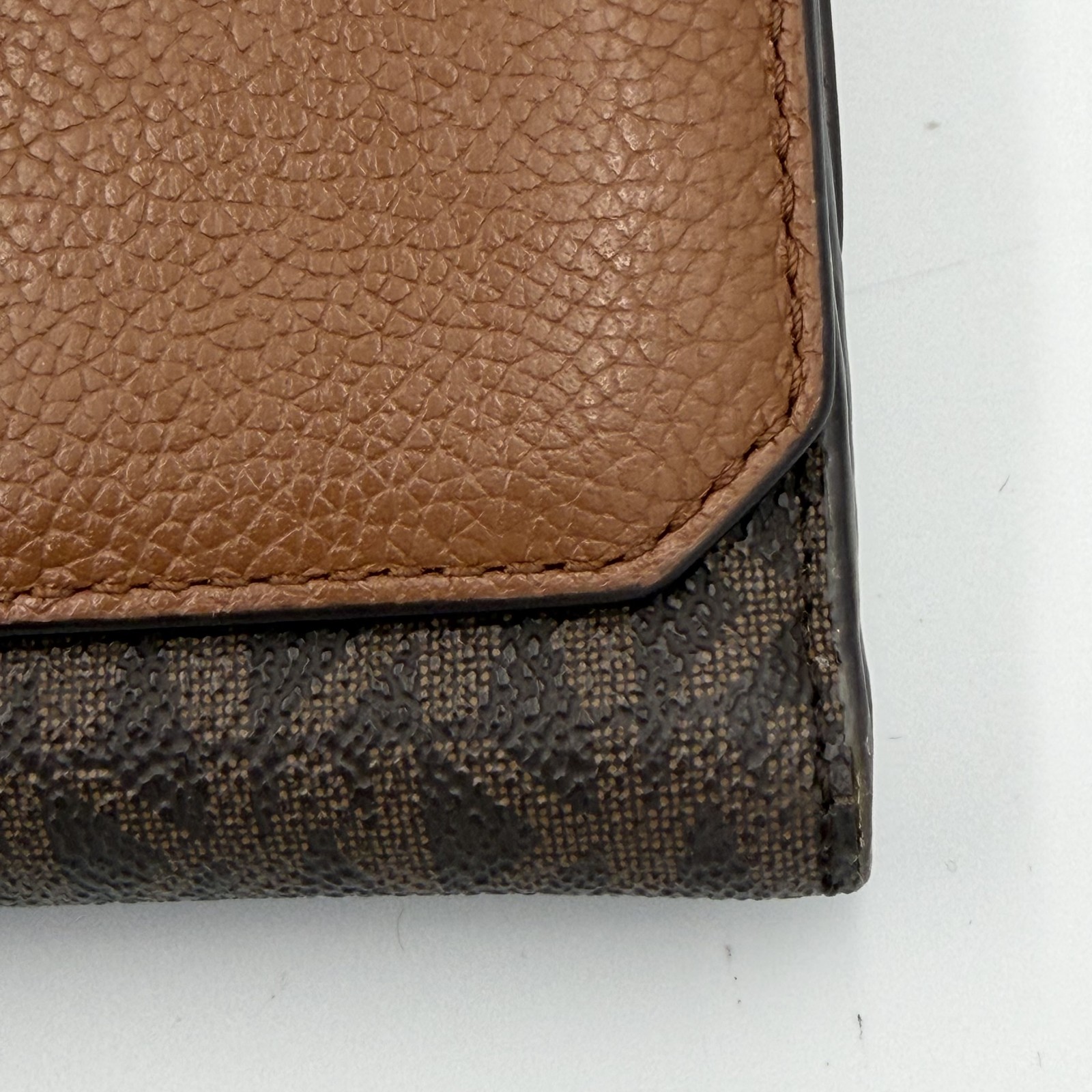Michael Kors Bifold Wallet Leather Dark Brown Gold Hardware Compact Bangladesh