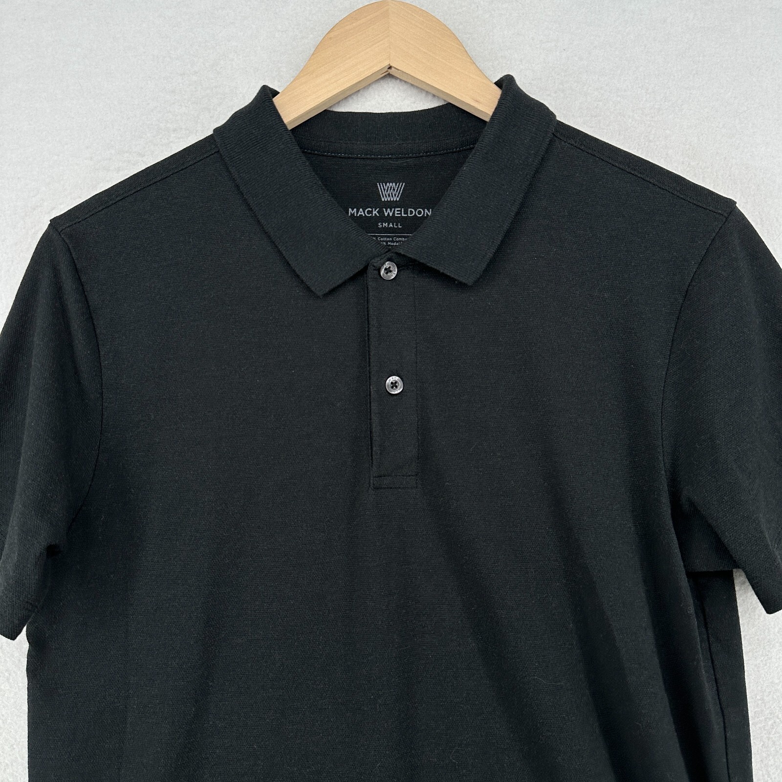 MACK WELDON Shirt S Golf Polo For Daily Wear Pique Cotton Blend Tennis Black