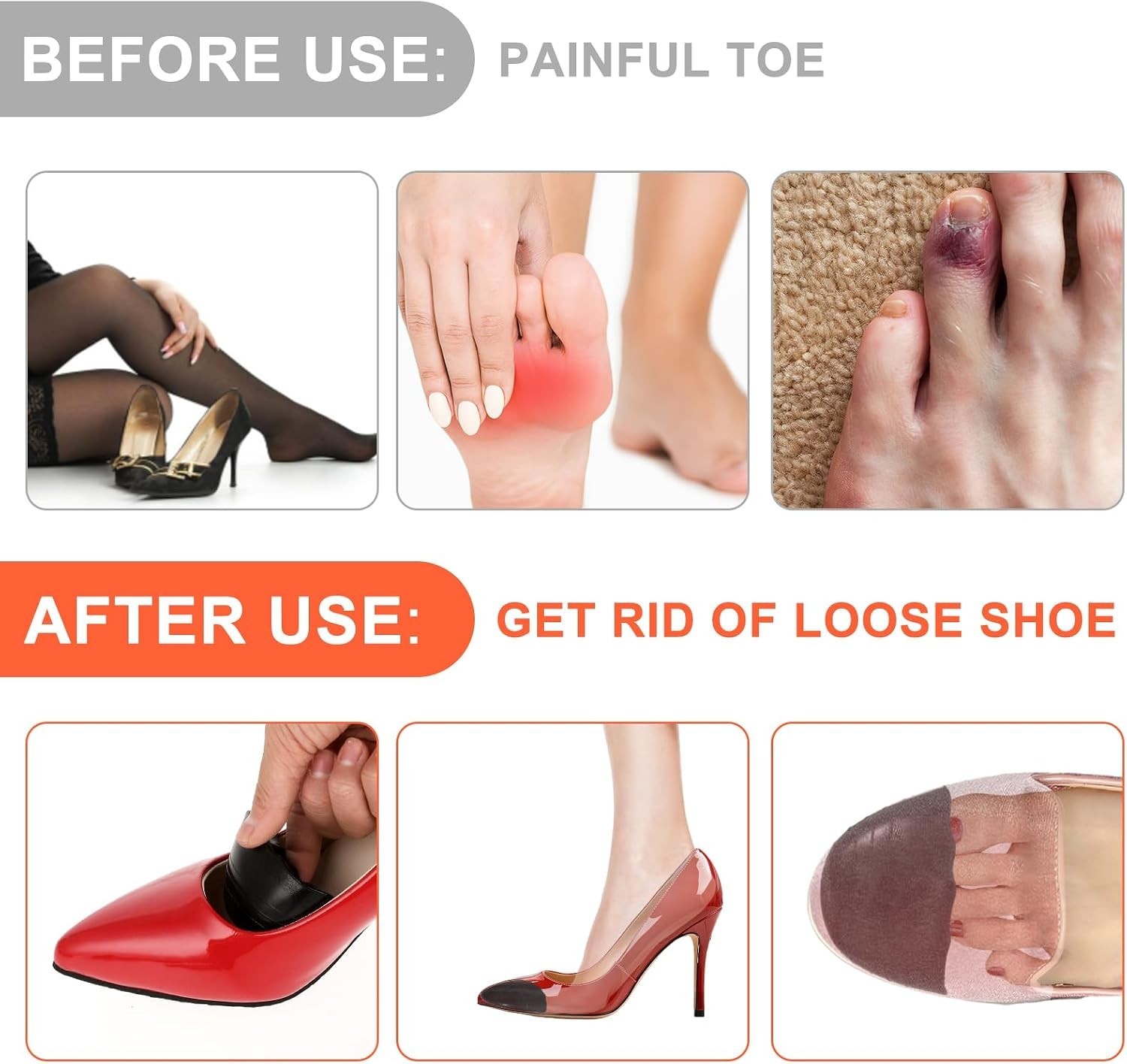 6 PCS Shoe Filler Insert for Loose Shoe, Toe Cushion Fillers Make Shoes Fit, …