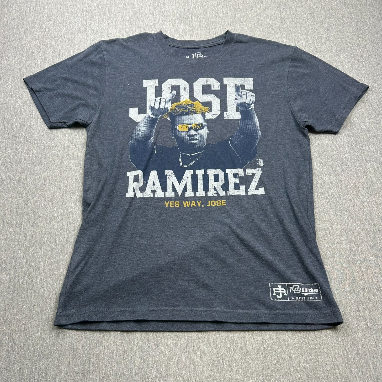 Jose Ramirez Short Sleeve Tshirt Cleveland Medium 108 Stitches Blue Graphic