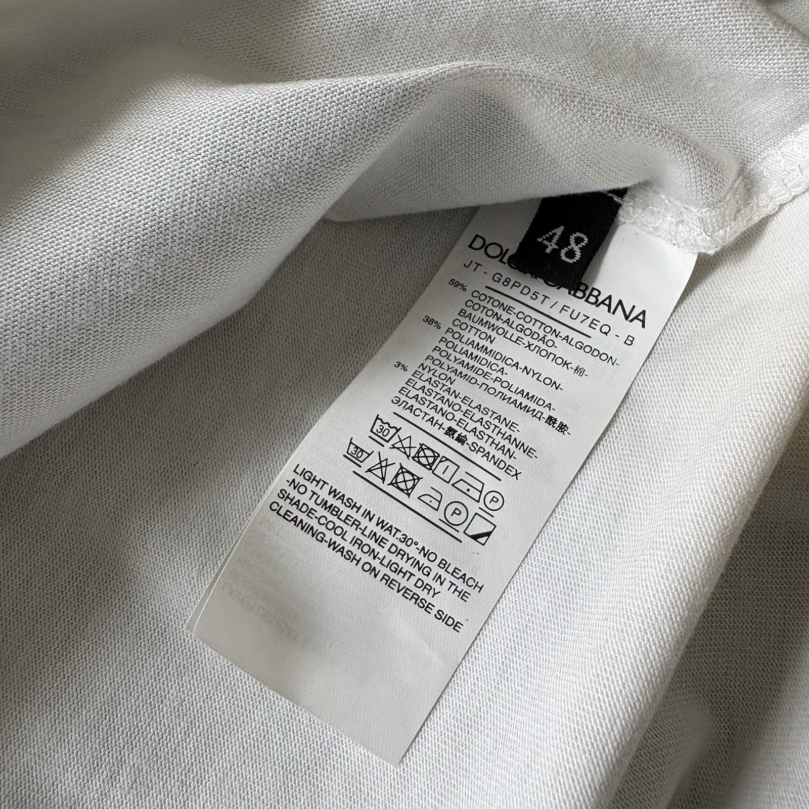 Dolce & Gabbana Milano Logo Print T-Shirt Men White/Black Size Medium / IT 48